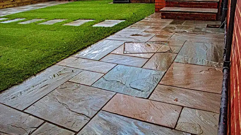 A Picture of Kandla Grey Indian Sandstone Paving for Project 27 Image
